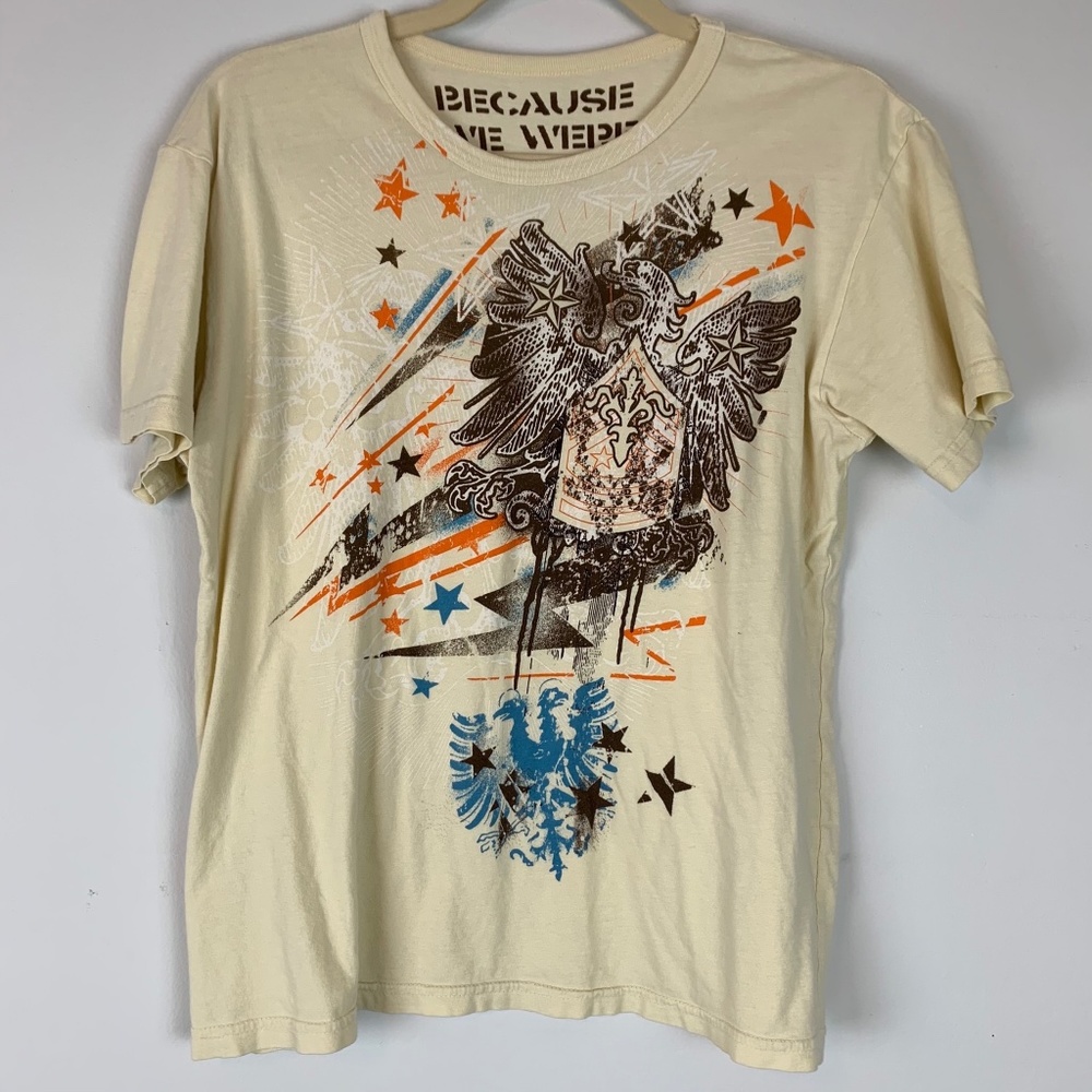 BECAUSE WE WERE BORED Yellow Graphic Tee‎ XL